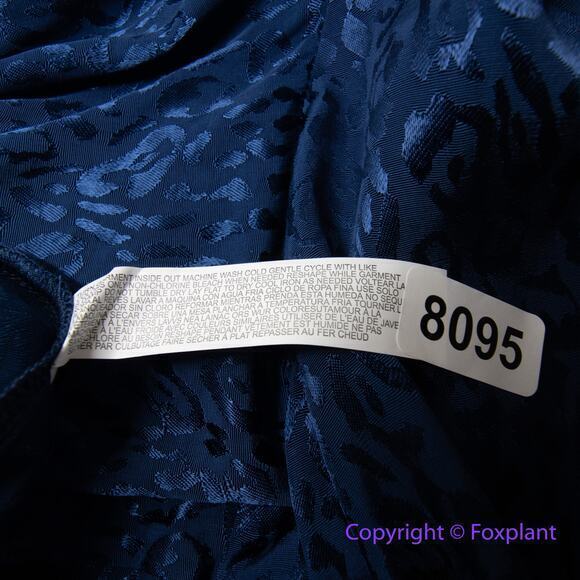 New! Eloquii women Blue Leopard Print Satin Textured Tie Front‎ Dress, size 16 - Picture 14 of 16